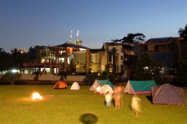 The tents in the field