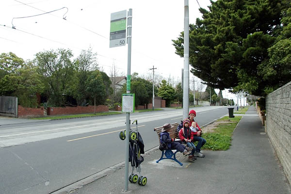 Waiting for the tram to the city