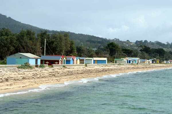 Colourful beach houses