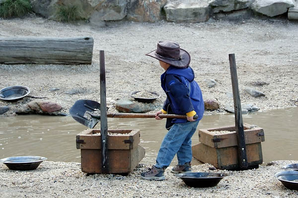 David panning for gold