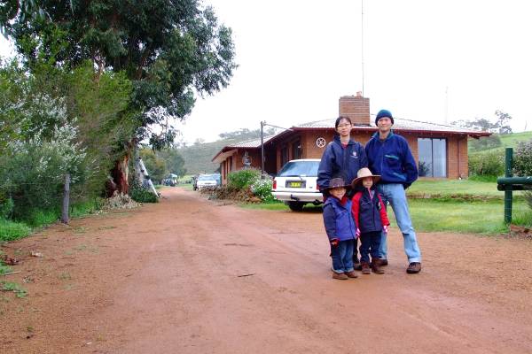 Family photo at Windmill Farm, Bindoon